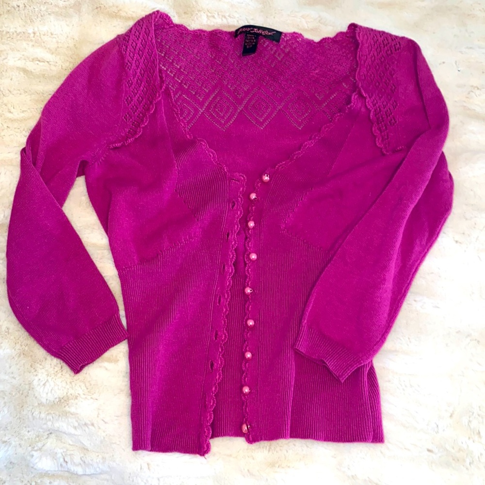 Betsy Johnson magenta cardigan